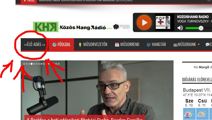 Online hallgatás az ÉLŐ ADÁS menüben!!